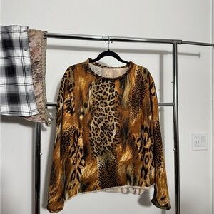 Animal Print Long Sleeve Top